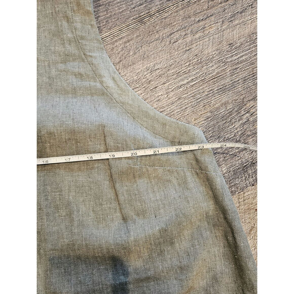 Madewell button back linen tank apron pinafore dress sage green plus 1x xl - Picture 6 of 8